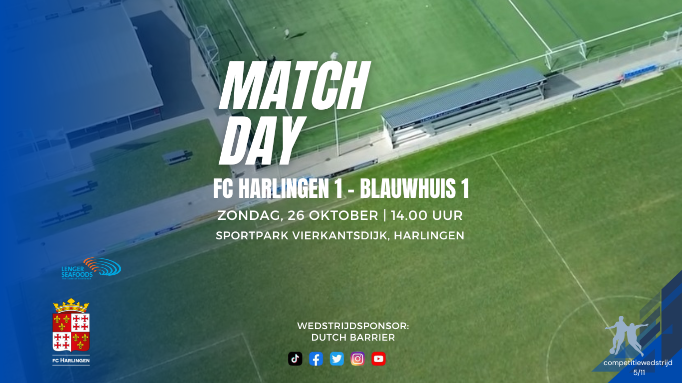 Fc Harlingen wil ongeslagen status behouden tegen Blauwhuis