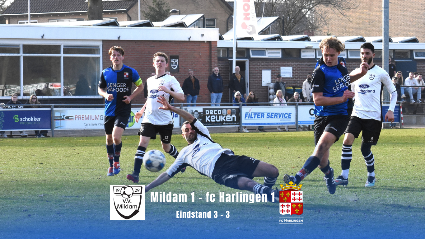 Beter fc Harlingen laat winst liggen bij Mildam