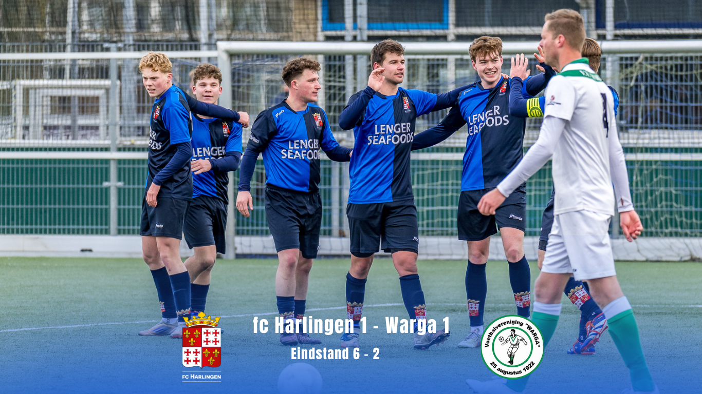 fc Harlingen recht de rug en walst over Warga heen